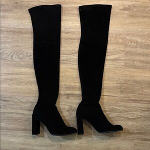 Stuart Weitzman Black Over-the-Knee Boots "Highland" size 9